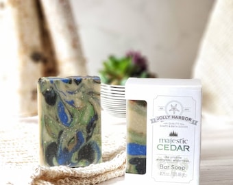 Majestic Cedar Bar Soap, Cedarwood, essential oil, all natural, unisex woodsy scent