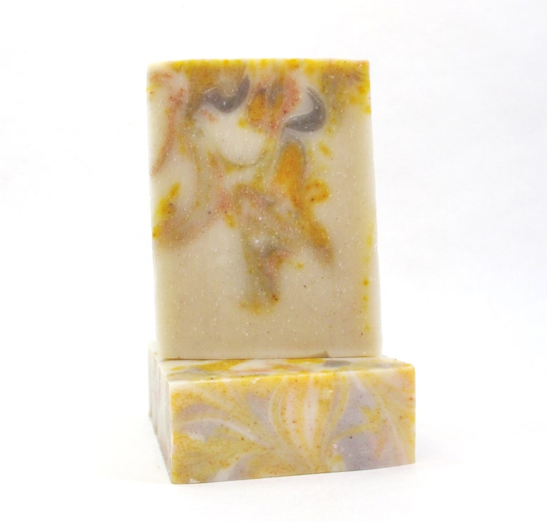 All Natural Soap with Pure Dark Patchouli / Orange Essential Oils. Kombucha Tea Luxurious lather Fall colors image 1