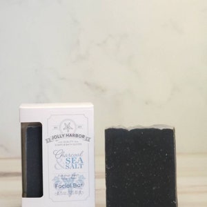 Charcoal & Sea Salt Facial Bars, 4.25 oz / Tea Tree and Lemongrass essential oils. Natural face soap. image 3