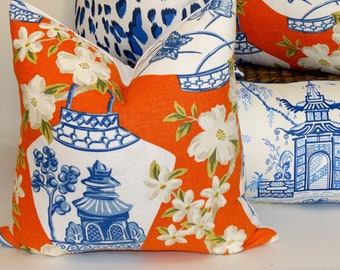 Decorative Pillow Cushion Covers Accent Pillow Coral Temple Throw Pillow Soft Brown Pagoda