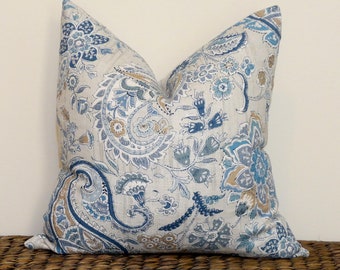 Blue 2025 paisley pillows
