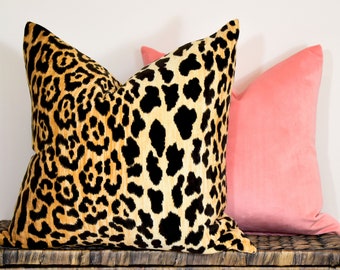 chinoiserie chic leopard velvet pillow cover cotton velvet cushion animal print throw cushion black gold beige jaguar low pile velvet