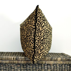 Black and gold Leopard cushion covers Chenille leopard animal print pillow black velvet chinoiserie chic home decor image 3