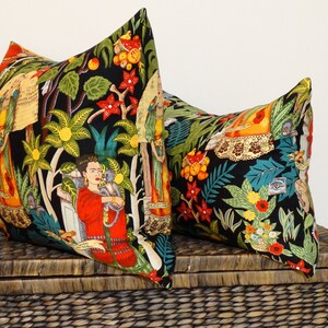couverture tropicale d'oreiller de jardin mexicain coussin traditionnel noir et vert jettent les tropiques verts feuillus de boho image 8
