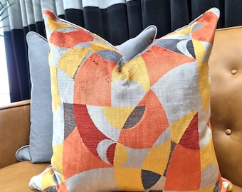 Picasso velvet pillow cover, colour spice, modern geometric velvet, abstract pattern, mid-century modern