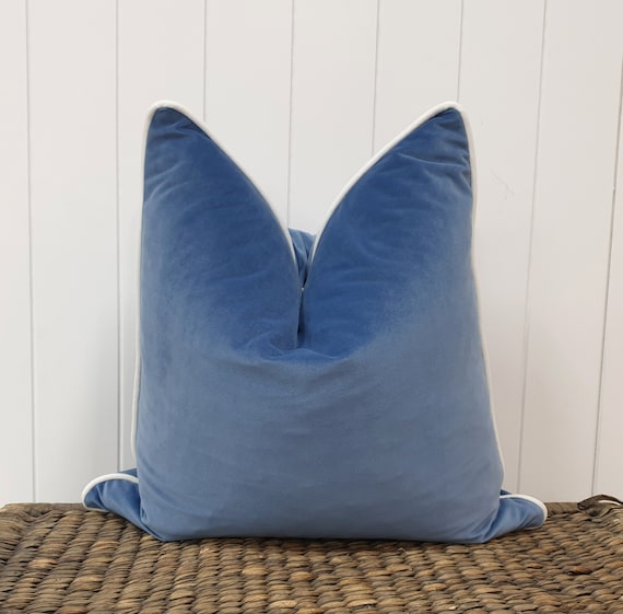Delft Blue Plush Velvet Cushion Cover Blue Velvet Pillow Case Plain Velvet Decorative Pillows Hampton Style Coastal Home Beach Decor Etsy Canada
