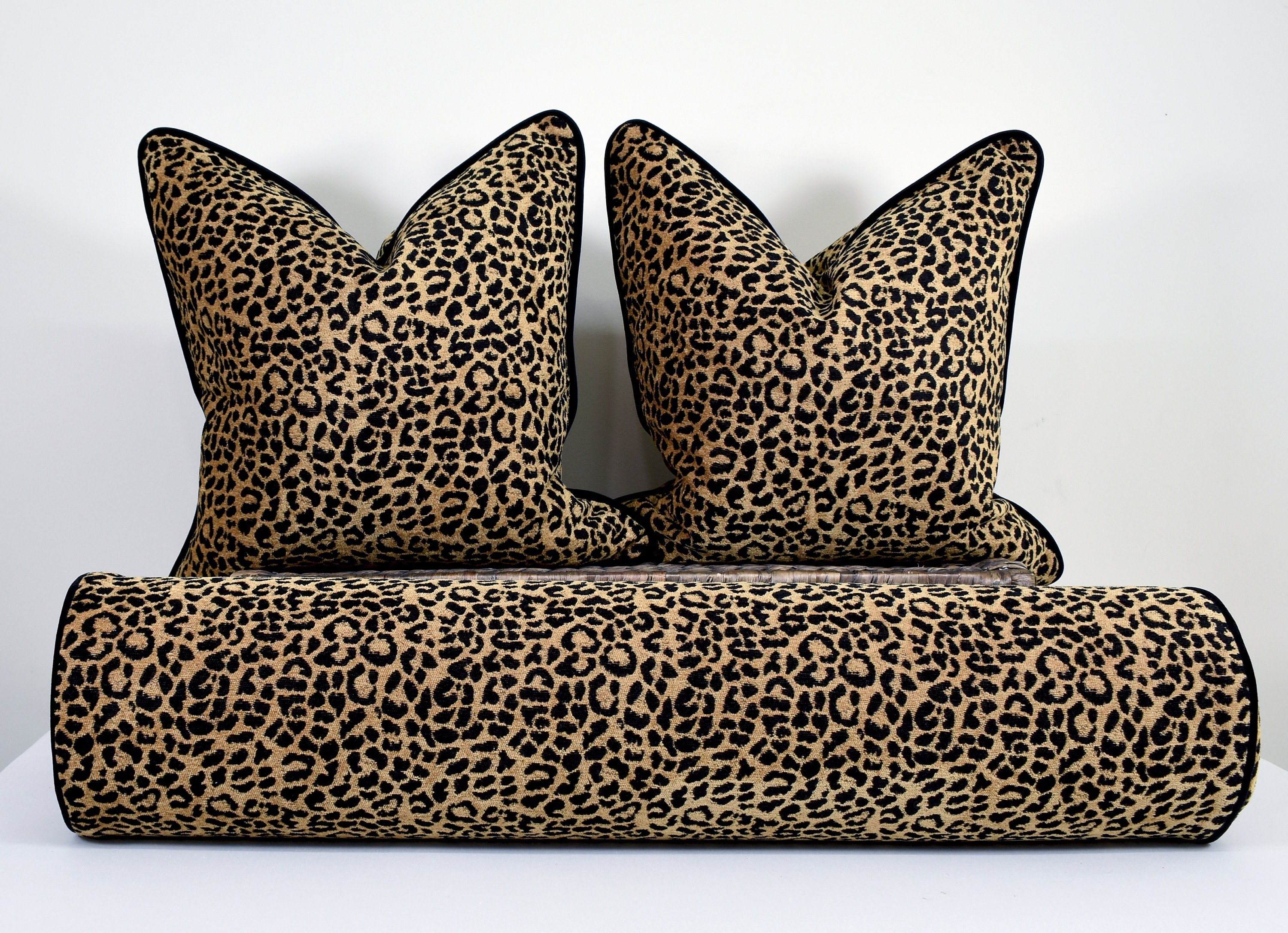 Funda de almohada larga con estampado de leopardo, funda de almohada con  diseño de guepardo, funda de almohada larga negra dorada, almohada lumbar  de leopardo, almohada de gran tamaño -  España