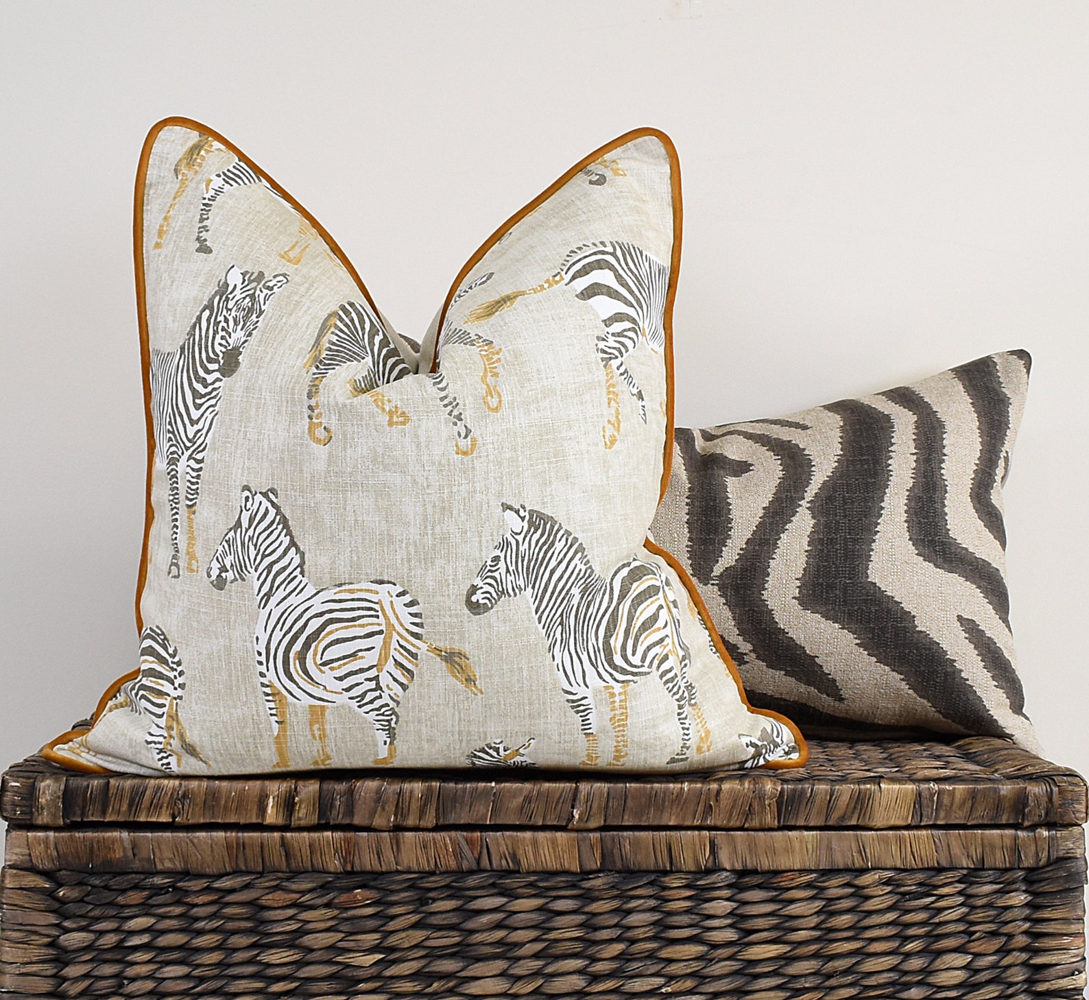 Putty zebra pillow cover brown beige grey zebra cushion Etsy