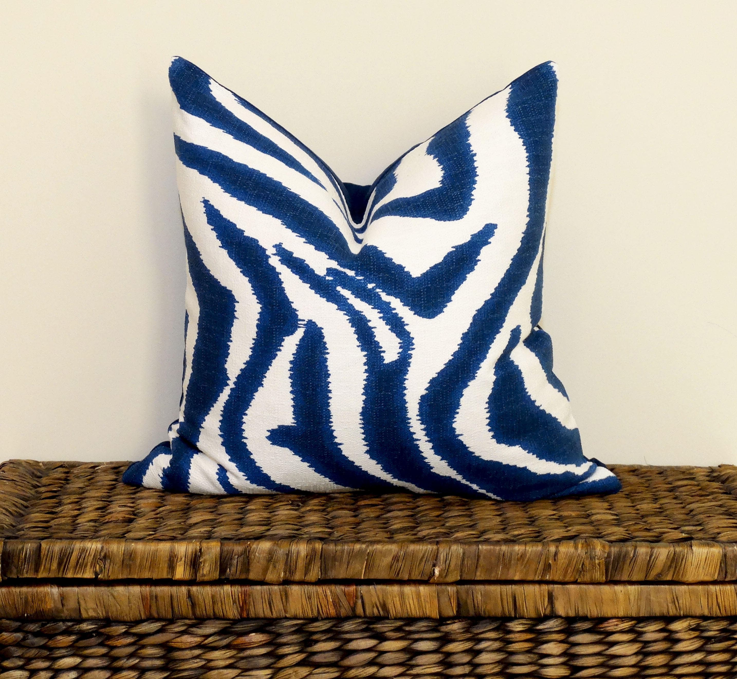 navy print pillows