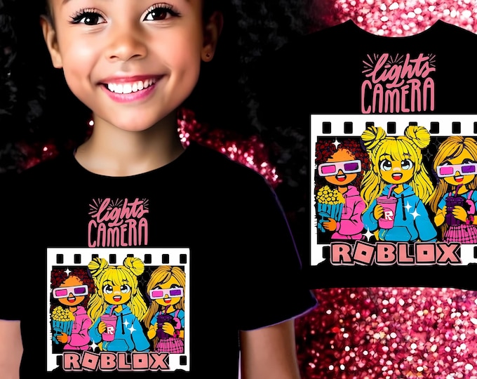 Roblox Birthday Party Movie Night Shirt Girls Roblox Birthday Shirt Il Nq1b 