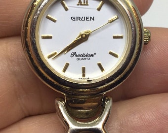 Criterion Watch Pendant Gold and White Ornate Wind up  display picture 2