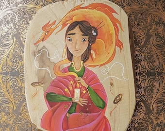 Peinture "Mulan et l'esprit du Feu"