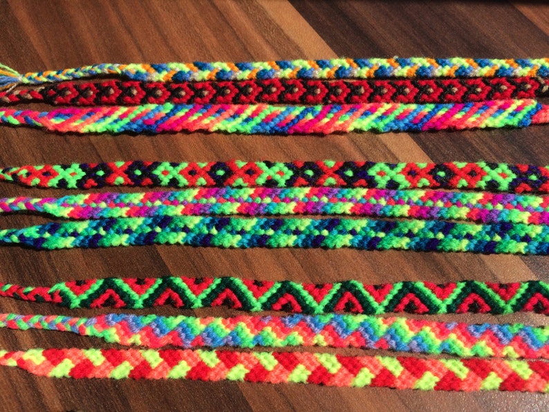 Friendship bracelet Woven Set=2pcs.Braided.HandKnotted.String.Skinny.Narrow.Kinder.Child.Gift.Neon.Rainbow.Boy.Girl.Dad.Mom.Kids friend.Love