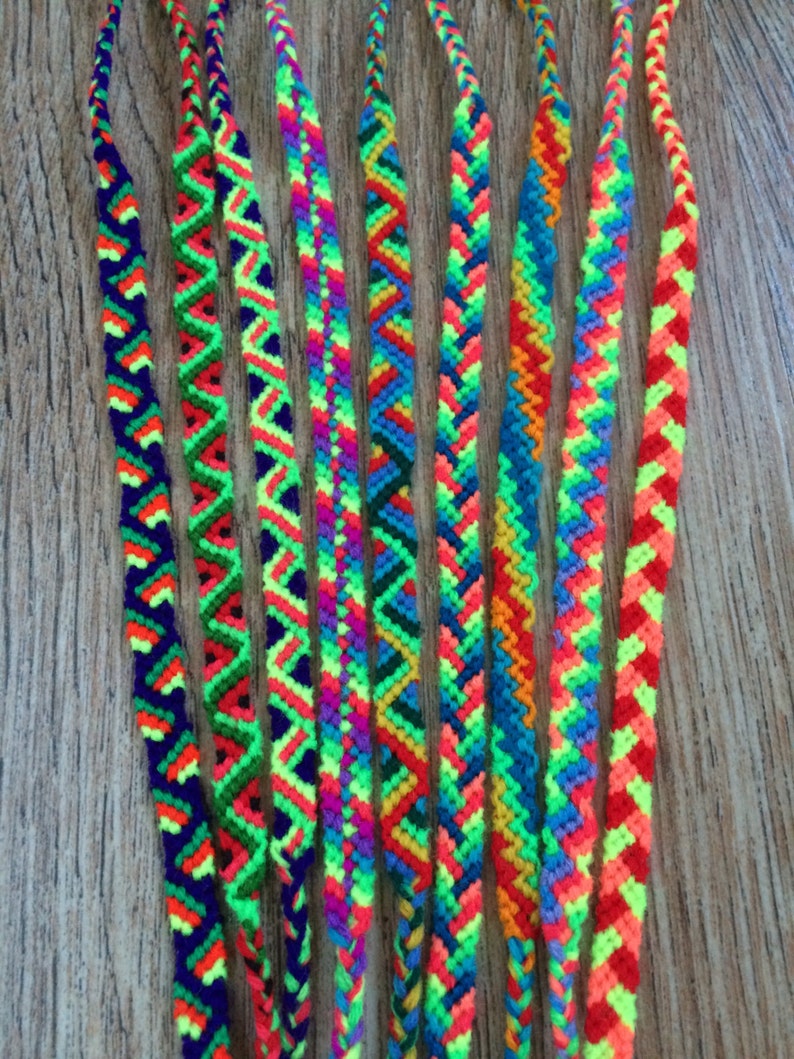 Friendship bracelet Woven Set=2pcs.Braided.HandKnotted.String.Skinny.Narrow.Kinder.Child.Gift.Neon.Rainbow.Boy.Girl.Dad.Mom.Kids friend.Love