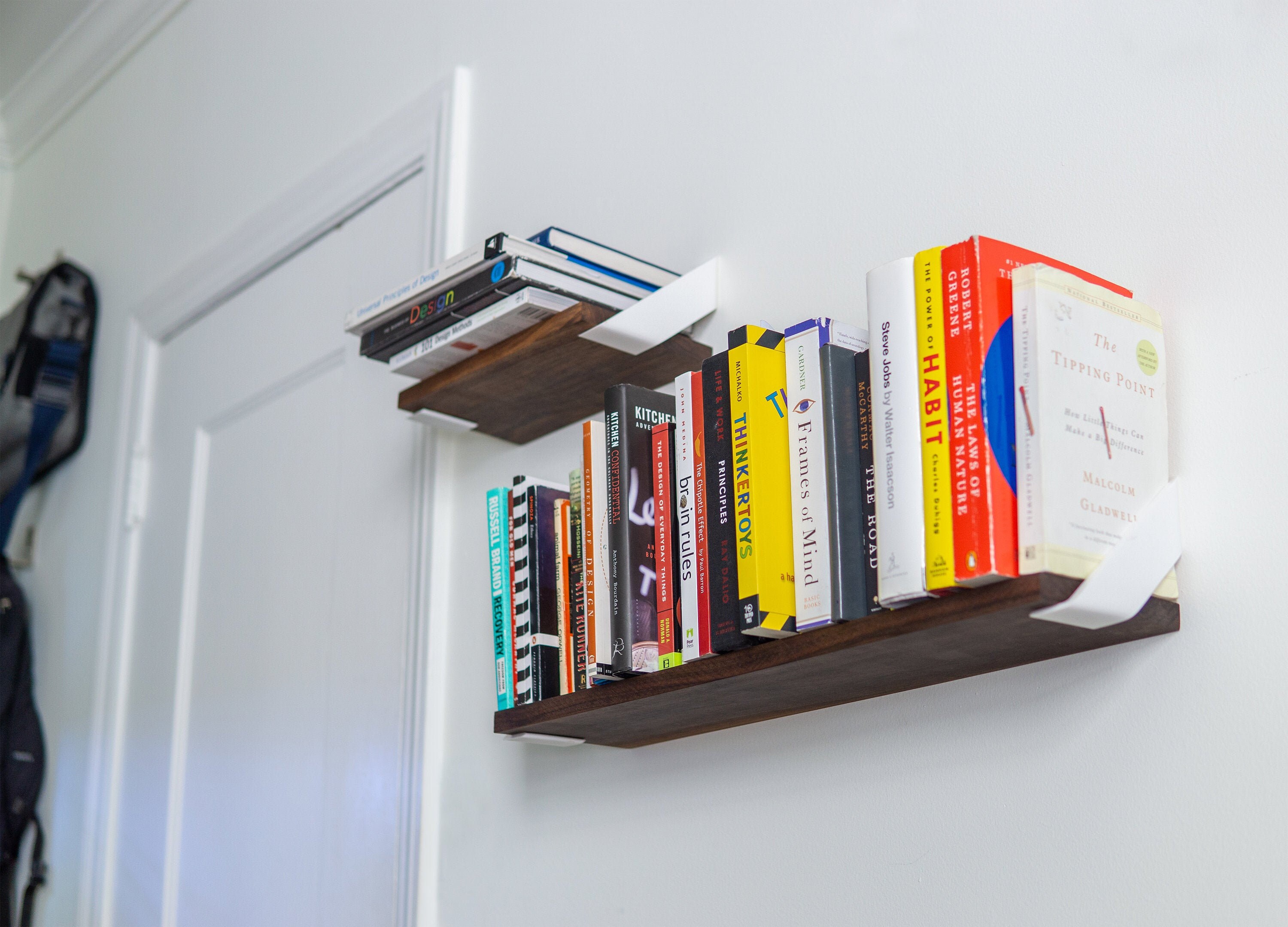 Floating Hardwood Bookshelf Etsy