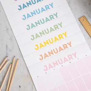 2025 Hanging Wall Calendar - A3 - Gradient design, Minimal, Clean, Thick paper, Sunday start, Monday start, Wire binding, Monthly Calendar