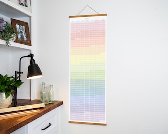 2027 Continuous Wall Calendar, Academic or Standard, No Month Breaks, Sunday or Monday Start, 16"x45" Minimalist Design for Home or Office