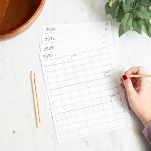 Calendário imprimível de 2026: Planejador contínuo minimalista moderno (PDF) imagem 9
