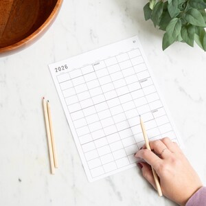 Calendário imprimível de 2026: Planejador contínuo minimalista moderno (PDF) imagem 12