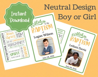 LDS Baptism Program Template - Customizable Canva Template (Digital Download)