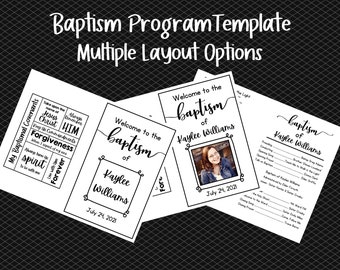 Baptism Program Template - Latter Day Saint- Convert-Boy-Girl-Teenager-Adult-Edit in Canva-Instant Download-LDS Baptism-Convert Baptism-