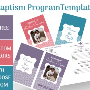 Girl Baptism Program - Latter Day Saint Baptism - Customizable Template - Instant Download - Edit in Canva - LDS Baptism Girl. LDS Baptism