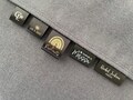 Custom Black Labels, Ink: White, Gold  or Silver, Fold Over Satin Clothing Tags product logo
