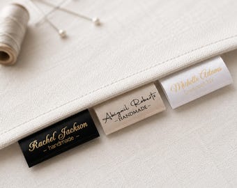 Custom Clothing Labels | Sew In Logo Tags | Personalized Brand Labels | Center Fold