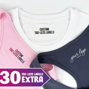 Custom Neck Labels + 30 Extra, Size: 2 1/2&quot; x 1&quot; (63 mm x 25 mm)
