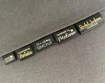 Custom Clothing Labels, Personalized Black Clothing Satin Tags