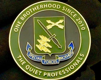 US Army Rangers Green Beret 1st Special Forces Airborne Quiet Professionals Vtg Challenge Coin United States Military Armed Forces Medallion