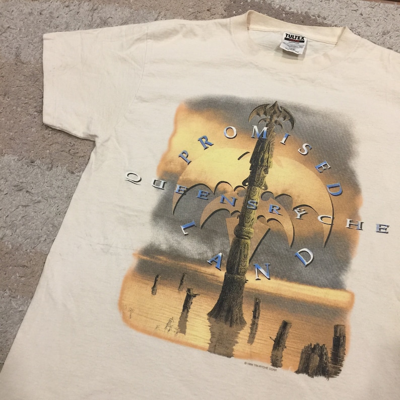 Vintage 1990/'s Queensr\u00ffche Promise Land T-Shirt