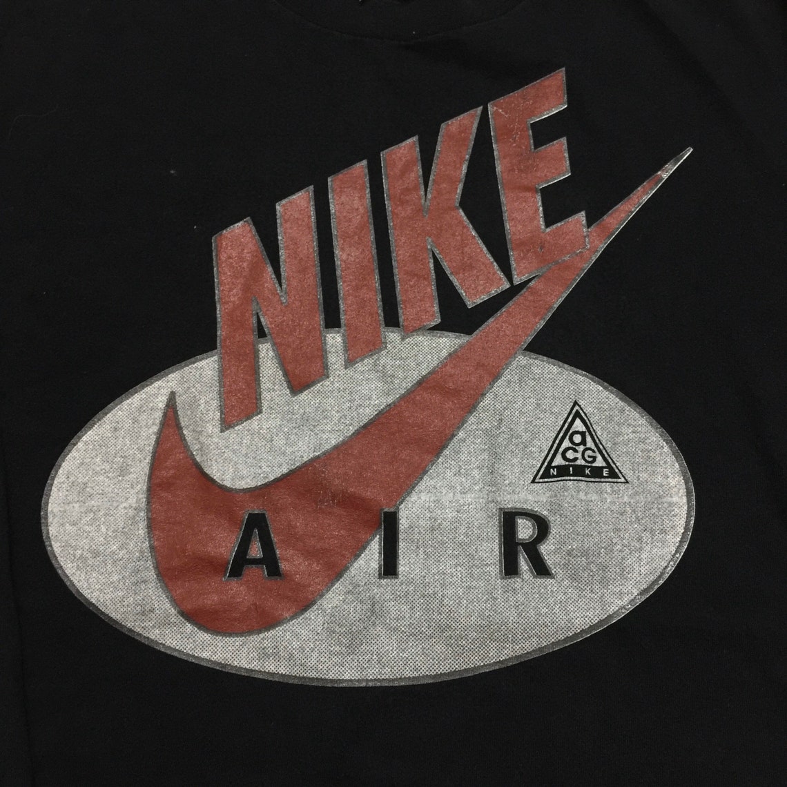 Vintage 90s Nike Big Logo Long Sleeve T-Shirt | Etsy
