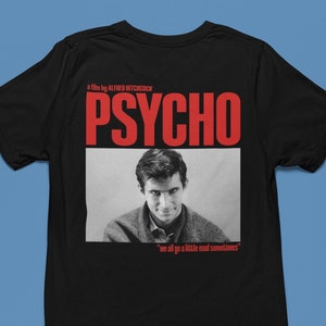 Psycho, ästhetisches T-Shirt, Filmkult-T-Shirt, Alfred Hitchcock, Filmkult, Horrorfilm-Tshirt, Halloween-Tshirt, Psycho-Tshirt