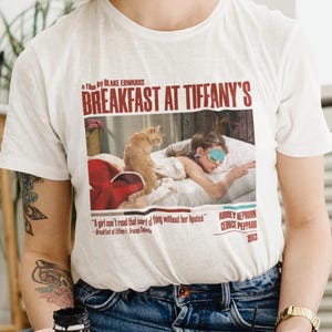 Breakfast at Tiffany&#39;s shirt, aesthetic tee, unisex shirt, movie fan gift, gift for her, gift for him, film cult gift, Audrey Hepburn gift