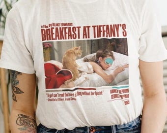 Breakfast at Tiffany's shirt, aesthetic tee, unisex shirt, movie fan gift, gift for her, gift for him, film cult gift, Audrey Hepburn gift