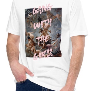 Girl gang, aesthetic tee, feminist, unisex tshirt, feminism gift, high quality, indie gift, gift for her, women gift, classic art t-shirt image 5