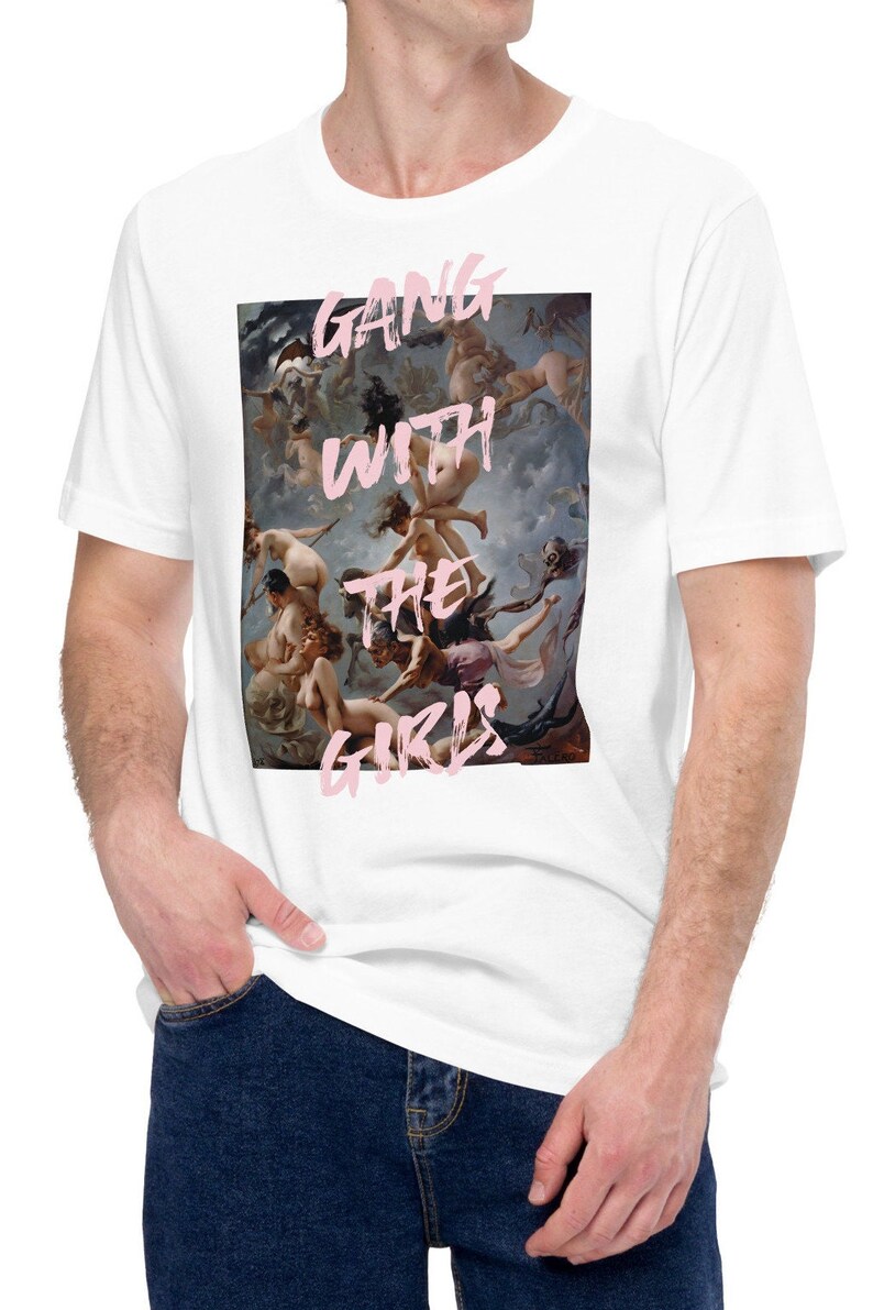 Girl gang, aesthetic tee, feminist, unisex tshirt, feminism gift, high quality, indie gift, gift for her, women gift, classic art t-shirt image 5