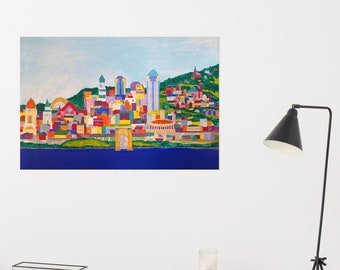 Cincinnati City Print Cincinnati Skyline Poster Ohio Wall Art Decor Cincinnati Wall Art Pop Art Office Wall Art Office Decor