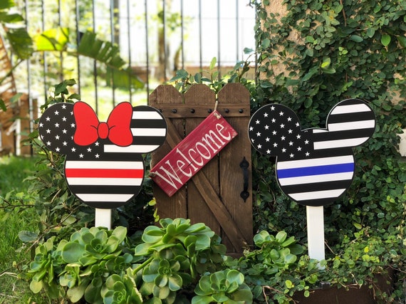 Disney Inspired Blue And Red Lives Matter Yard Decorations Etsy