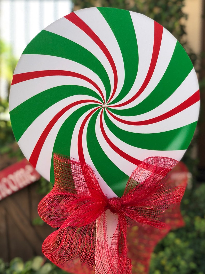Large Christmas Lollipop Yard decorations Etsy