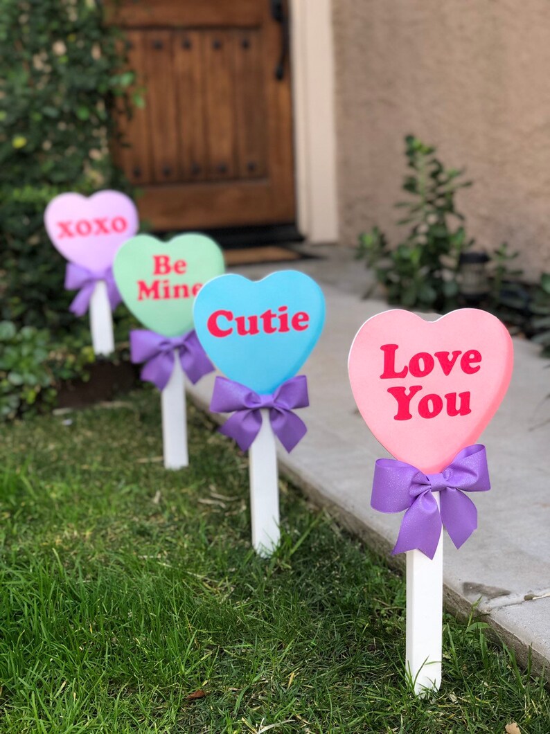 Valentine's Day Conversation Candy Heart Yard Decor | Etsy