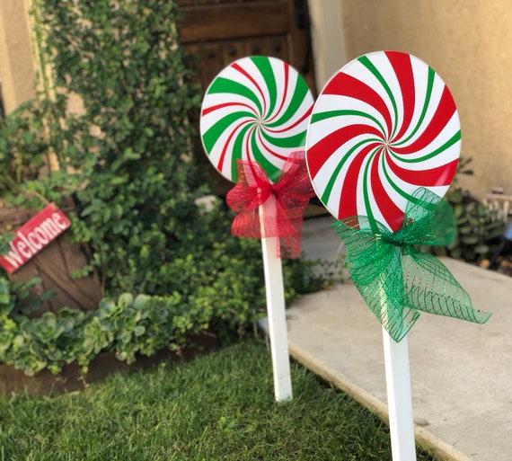 Large Christmas Lollipop Yard decorations | Etsy