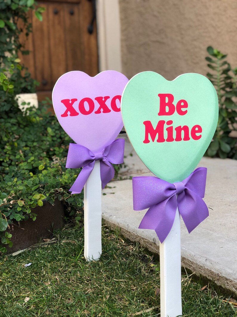 Valentine's Day Conversation Candy Heart Yard Decor Etsy