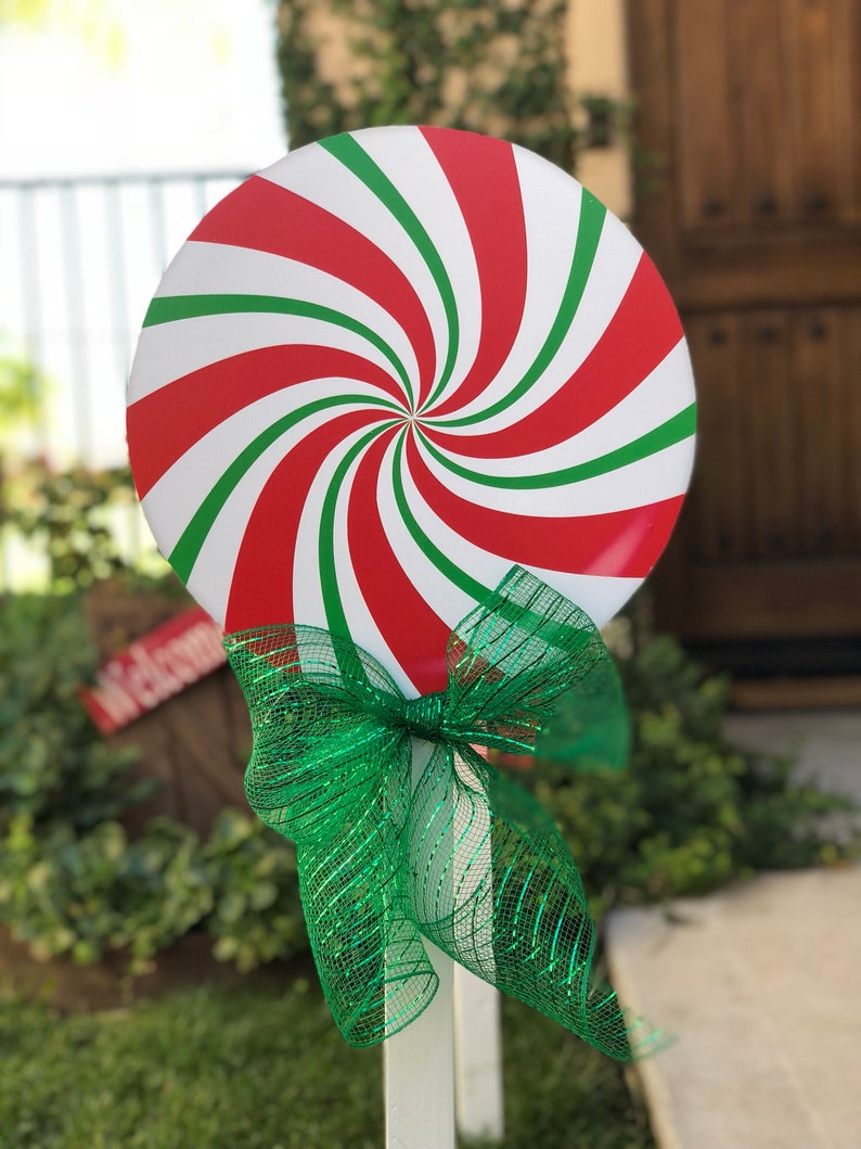 Large Christmas Lollipop Yard Decorations - Etsy