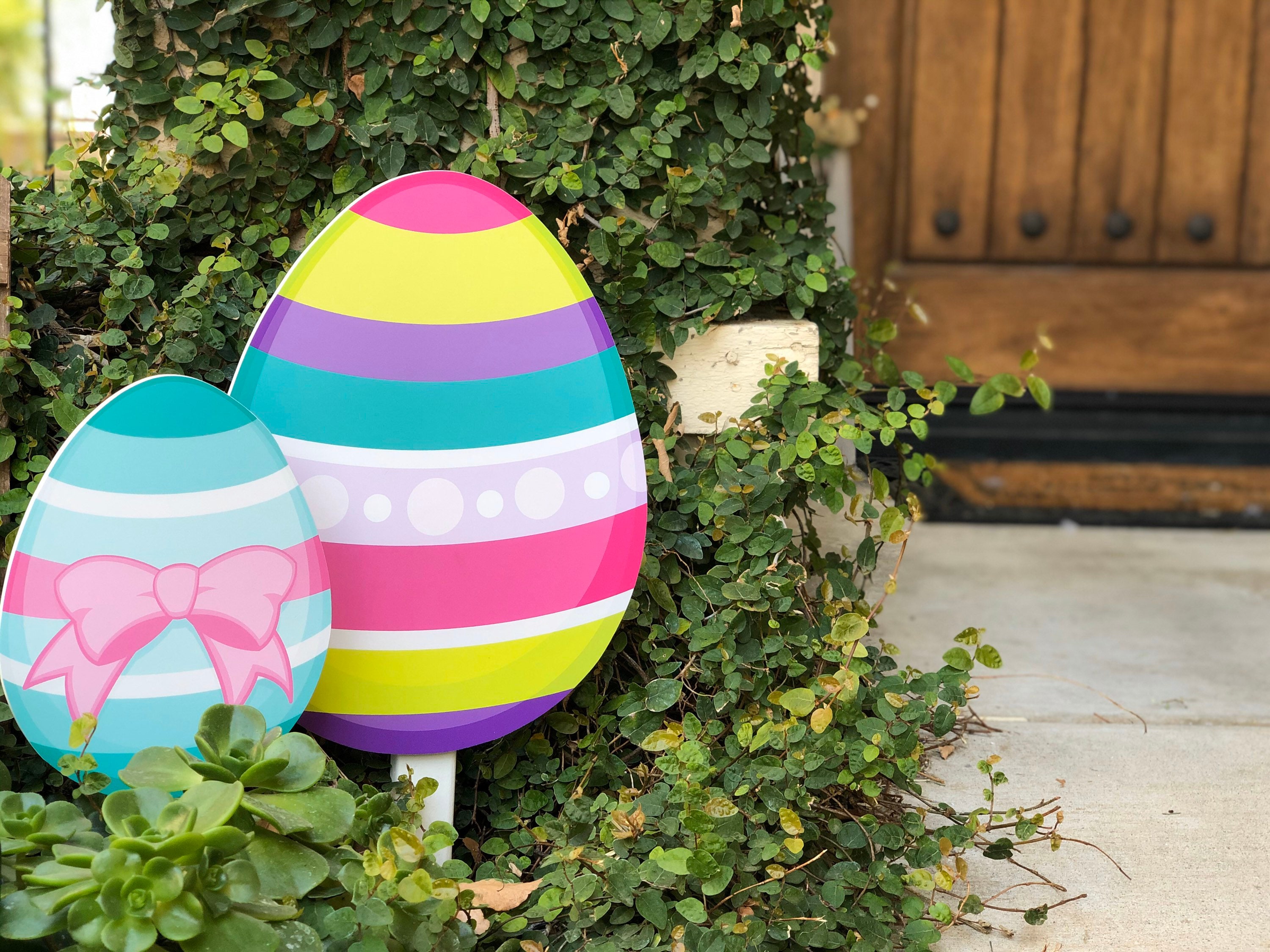 Easter Eggs Yard Decorations Set of 2 Easter decorations Etsy Nederland