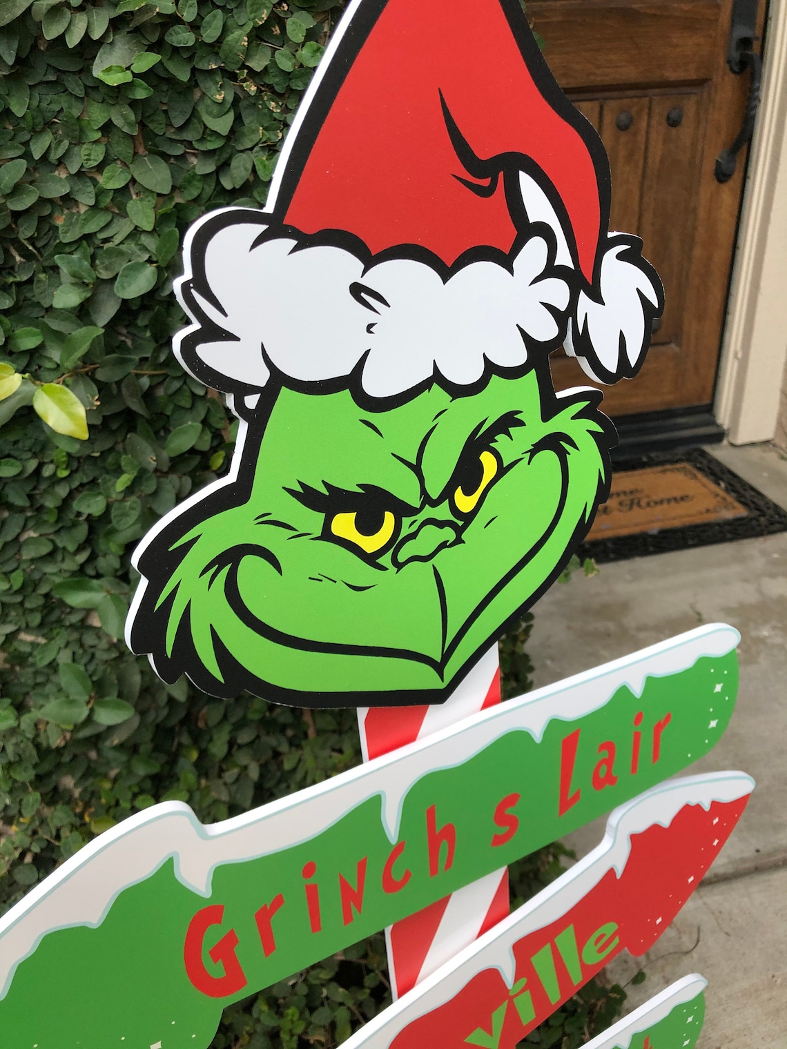 Christmas yard decorations grinch direction yard cutout sign Etsy