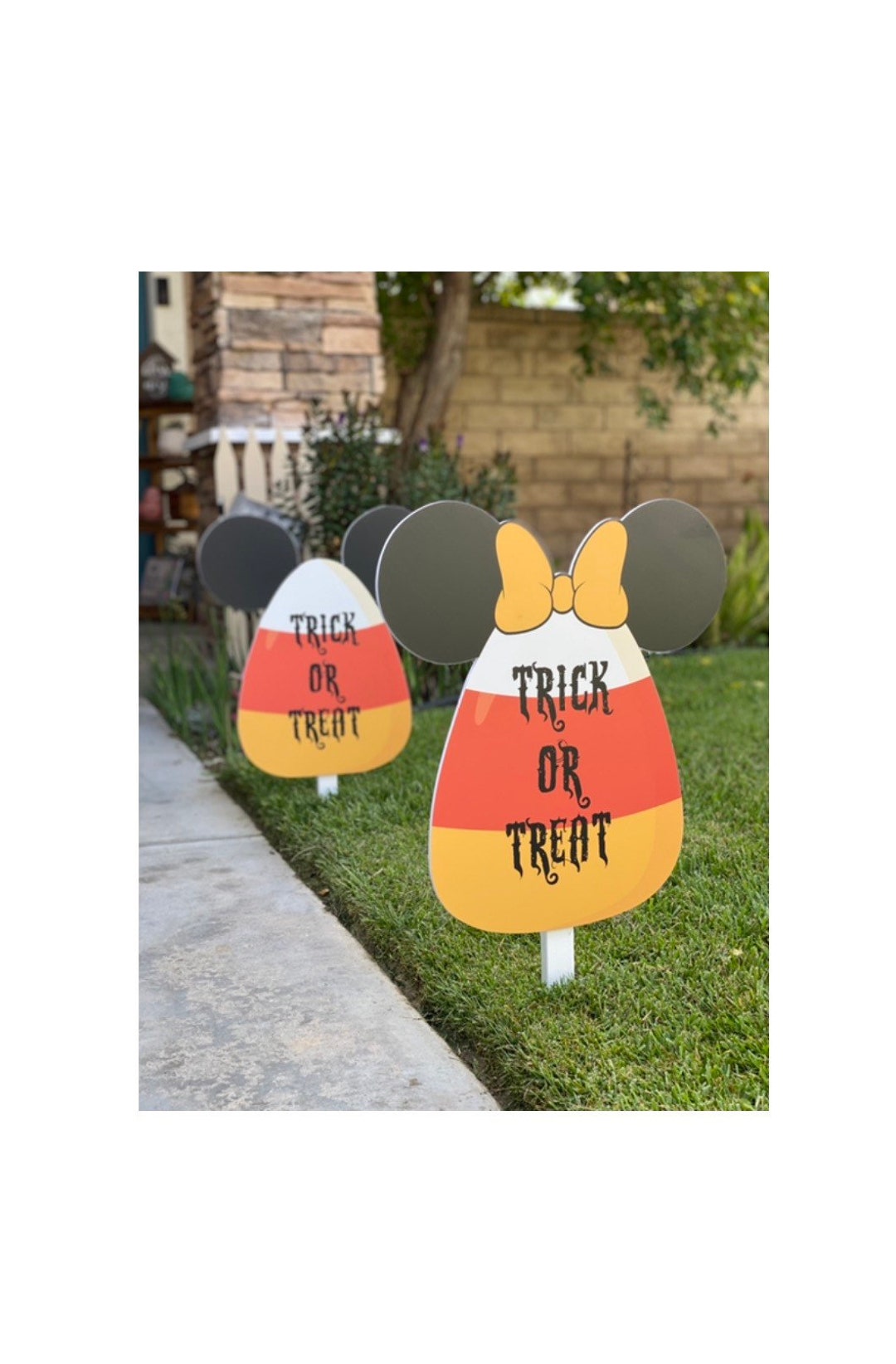 Candy Corn Mouse Ears: Halloween Yard Art Decoration Set - Etsy