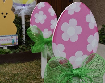 Flower pink Easter egg decorations yard art outside decorations