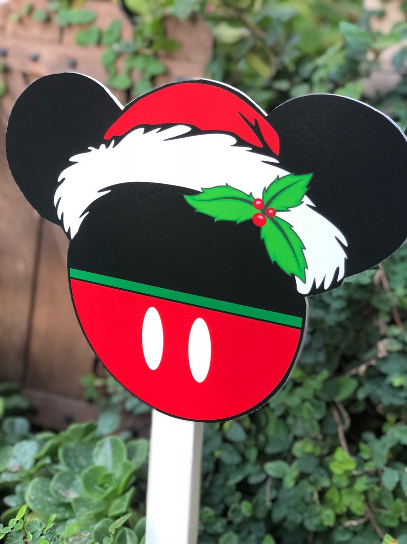 Christmas Yard Decorations Disney Inspired Minnie and Mickey Etsy
